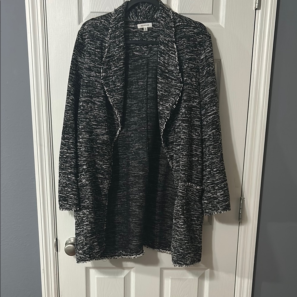 Max Studio Black and White Cardigan Sweater